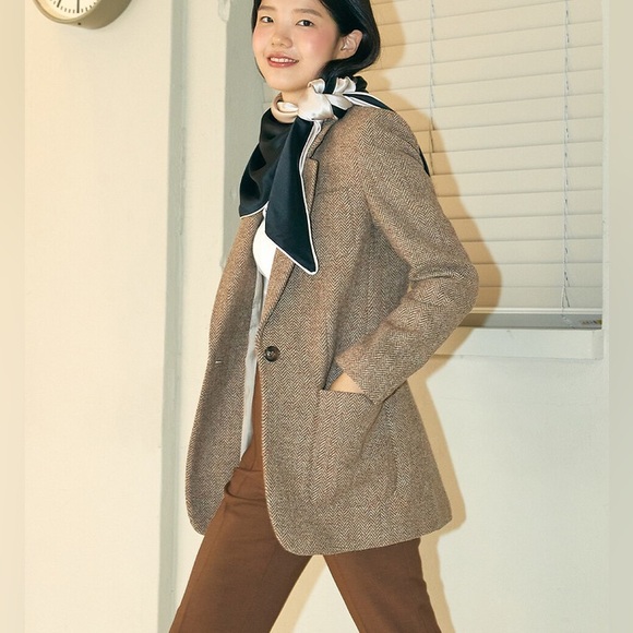 Aquascutum Brown Wool Tweed Blazer/ Jacket (Saks Fifth) VTG - Picture 14 of 15